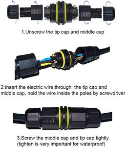 Waterdichte Outdoor IP68 Elektrische Kabel Connector 2P/3P/4P/5P M20 Plug 5-11mm Klemmenblok Externe Netsnoer Junction Box - Product Image 2
