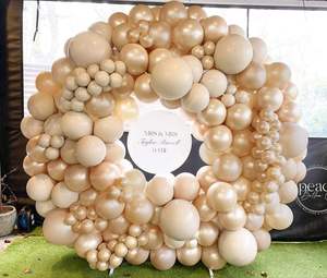 Meilleure vente : Guirlande <span class=keywords><strong>de</strong></span> ballons double peluche nacrés, en latex épais, couleur ivoire, abricot et beige, pour décoration d'arche <span class=keywords><strong>de</strong></span> fête d'anniversaire, très populaire - Product Image 2