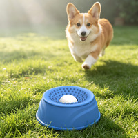 Gamelle anti-glouton en silicone écologique FDA avec boule roulante pour chats et chiens – Mangeoire lente pour animaux, facile à nettoyer