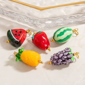 Ramo de Dijes Esmaltados de Frutas y Verduras |   Colgantes de Acero Inoxidable Chapados en Oro PVD de 18K |   Impermeable, Hipoalergénico y Resistente a la Decoloración - Product Image 3
