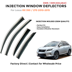 Injection Window Visors Rain Guards for Lexus RX350 / 270 2010-2015 | Side Window Deflectors Custom Fit Auto Accessories - Product Image 2
