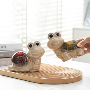 Adorno de cerámica para tortuga y <span class=keywords><strong>caracol</strong></span>, hogar creativo, sala de estar, mueble de <span class=keywords><strong>TV</strong></span>, decoración de pecera de animales pequeños, decoración de paisaje - Product Image 3