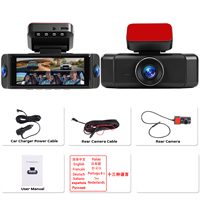 Caméra de tableau de bord Podofo à quatre objectifs, 3,39 pouces, 4K 1080P, enregistrement en boucle, moniteur de stationnement, application WIFI, capteur G, vision nocturne, enregistreur OEM