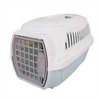Kandang Hewan Peliharaan Portabel Modern Mewah Ramah Lingkungan dengan Baki Plastik Desain Berventilasi Rangka Baja Tahan Karat Tombol Pengunci untuk Perjalanan