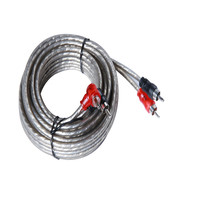 Câble d'amplificateur Audio de voiture en cuivre pur 5m 2Rca à 2Rca paire torsadée PVC veste câble de haut-parleur d'alimentation vidéo pour système Audio de voiture