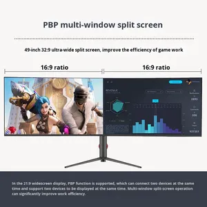 34/49인치 4K 5K 165Hz MVA 패널 3ms 응답 속도 21:9 디스플레이 비율 게이밍 커브드 조절 가능한 데스크탑 컴퓨터 모니터 피쉬 - Product Image 2