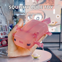 Jouet sensoriel anti-stress en TPR, axolotl rose transparent, jouet à presser pour le bureau