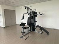 TOPFIT Appareil de musculation multifonctionnel à trois stations pour la maison avec banc de redressement et barres parallèles, pile de poids de 150 LBS