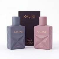 Atomiseur de parfum rechargeable en verre vide de 50 ml avec logo personnalisé, emballage de vente au détail, flacon de parfum de luxe avec boîte