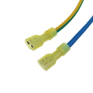 ขั้วต่อสายไฟแบบหางปลาหุ้มฉนวนเต็มที่ 6.3 มม. ทั้งสองด้าน สายไฟสองสีขนาด 10AWG สำหรับเชื่อมต่อแบตเตอรี่ - Product Image 1
