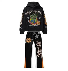 Suéter de lujo de talla grande, sudaderas con capucha Vintage, 100% de algodón, Unisex, calle alta, bordado desgastado, Graffiti, chándales sueltos - Product Image 2