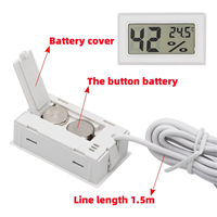 Thermo-hygromètre LCD FY-12 avec sonde externe, capteur de température et d'humidité séparé pour incubateur, élevage de volailles, reptiles