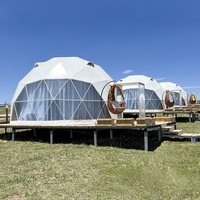 Serre en verre transparent Foerstine, tente de luxe, tente de glamping, structure en acier, dôme géodésique à vendre