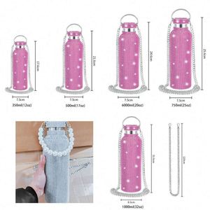 Wholesale 350ml 500ml 750ml 1000ml Sparkling Diamond Vacuum <b>Flask</b> Bling Rhinestone Stainless Steel Bling Diamond Water <b>Bottle</b> - Product Image 2