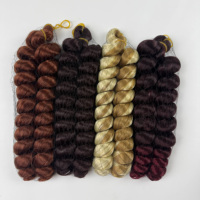 Ekstensi Rambut Kepang Crochet Italia Keriting Panjang 24 Inci, Model Spiral, Ombre, French Curly, Italy Curl, Populer
