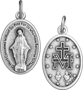 Medaglie e Ciondoli Miracolosi in Confezione Convenienza (Regolare 1 Pollice) Placcati Argento, Regali Cattolici per l'Evangelizzazione - Product Image 4