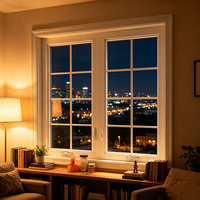 Ventana Abatible de Aluminio Blanca Insonorizada Personalizada con Vidrio de Doble Capa, Adecuada para Residencias Modernas