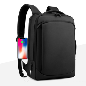 Venta al por mayor de gran capacidad de poliéster mochila para ordenador portátil con puerto USB impermeable cierre de cremallera Casual deportes antirrobo bolsa de negocios - Product Image 3