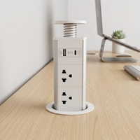 Prise de courant de bureau en aluminium à montage par œillet A-3H avec 4 prises USB-A et ports USB-C, câble de 1 m, IP44, 115-250 V