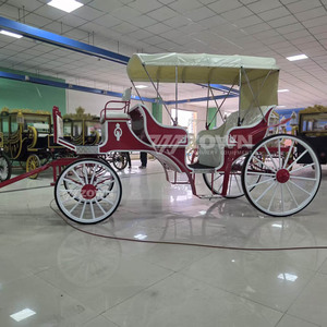 Carruaje eléctrico para visitas turísticas, carruaje real para bodas, carruaje rojo para visitas turísticas tirado por caballos en venta - Product Image 3