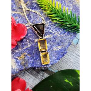 Magnifique collier en citrine fumée en argent sterling 925 - bijoux en pierres précieuses/cristaux pour la fête des mères - Product Image 1