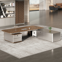 2025 bureau de direction de luxe moderne pour les patrons et les présidents panneau lumineux haut de gamme Style bois nouvelle conception de bureaux