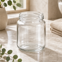 Pot en verre rond de 200 ml (7 oz) pour emballage de noix et de graines, avec couvercle métallique à vis, sérigraphié, qualité alimentaire