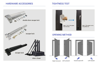 Puerta de Aluminio Moderna para Tienda EEHE, Certificada por NFRC, Insonorizada, Impermeable y Resistente al Viento, Puerta de Vidrio para Uso Exterior en Hoteles
