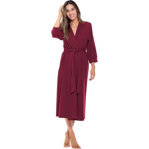 ชุดคลุมกิโมโนน้ำหนักเบาสำหรับผู้หญิง แบบสั่งทำขายส่ง ผ้าโมดอลเนื้อนุ่ม คอวี แขนสามส่วน ชุดนอน ชุดลำลอง - Product Image 2