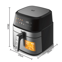 Rad Fryer udara elektrik 1700W 5l, kontrol layar sentuh kapasitas besar 360 derajat sirkulasi udara panas untuk memasak sehat sehari-hari