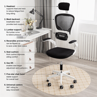 Fauteuil de Bureau Ergonomique en Maille Anji Yike avec Accoudoirs Relevables et Pliables pour Personnes Fortes, Chaise Gaming Violette d'Usine