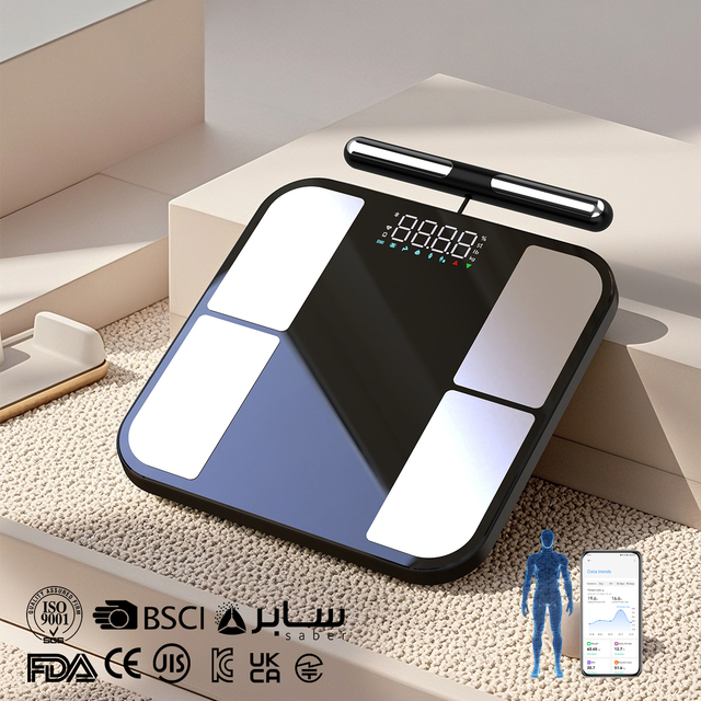 Unique Digital Body Fat Smart Scale 8-Point Contact Electrodes LED Display Tempered Glass 180kg Capacity OEM/ODM Customizable