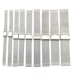 <span class=keywords><strong>Bracelet</strong></span> de montre en maille d'acier inoxydable pour hommes et femmes, <span class=keywords><strong>bracelet</strong></span> de montre réglable à dégagement rapide, <span class=keywords><strong>bracelet</strong></span> <span class=keywords><strong>fin</strong></span> en métal avec fermoir de sécurité - Product Image 6
