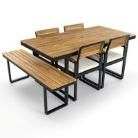 Meilleures ventes - Ensemble de chaises de jardin en aluminium pour l'extérieur, meubles de jardin, banc de patio, imperméable et durable