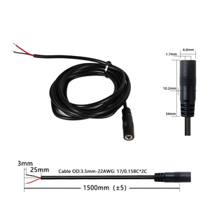 <span class=keywords><strong>2</strong></span> कोर 12v 24V dc4017 महिला कनेक्टर बिजली केबल 1.5 मीटर 22 वाट डीसी बिजली आपूर्ति कॉर्ड - Product Image 2