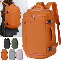 Sac à dos professionnel décontracté extensible 20-35L en polyester grande capacité couleur unie avec bandoulière incurvée unisexe