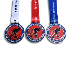 Medalla Redonda de Metal Esmaltado Suave con Diseño Personalizado para Premios de Patinaje sobre Ruedas - Product Image 2