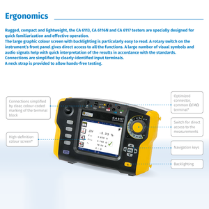 오리지널 CHauVIN ARNOUX AEMC 다기능 설치 테스터 모델 CA 6116N 유형 B <span class=keywords><strong>RCD</strong></span> 테스트와 같은 고급 기능 포함 - Product Image 3