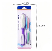 Kit de pédicure et manucure 2 en 1 multifonctionnel, lime à callosités, ensemble de limes à ongles avec manche en plastique et râpe à pieds en acier inoxydable