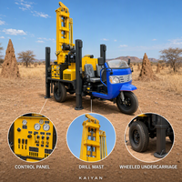 Foreuse de puits d'eau tricycle KY200, profondeur 200m, diamètre de forage 140-254mm, moteur diesel Yuchai 58kW, machine de forage DTH