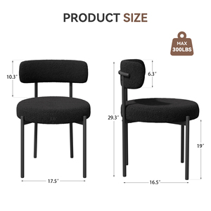 Silla de Comedor Moderna y Ligera con Tapicería de Terciopelo, Respaldo Curvo, Estructura Metálica Reforzada, Ecológica, para Almacén o Parque - Product Image 3