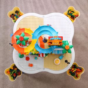 Mesa <span class=keywords><strong>de</strong></span> Bloques <span class=keywords><strong>de</strong></span> Construcción para Niños, para Uso Doméstico, con Múltiples Bandejas <span class=keywords><strong>de</strong></span> Almacenamiento, Compatible con Bloques <span class=keywords><strong>de</strong></span> Partículas Grandes - Product Image 2