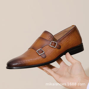 Luxurious Quality Italian-style Formal Wear Men's Leather Slip-On Oxford Handcrafted <b>Shoes</b> Wedding Embroidered Autumn Light - Product Image 6