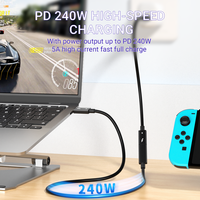 ULT-Unite 2026 Nuevo Cable de Extensión Eléctrico USB-C Thunderbolt 5 Tipo C de 240W 48V 80Gbps 8K 60Hz, de PVC y Aleación de Aluminio, Macho/Hembra, 0.2m 0.8m