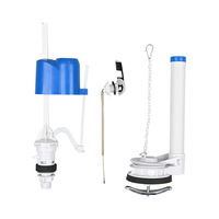 Accessoires pour réservoirs sanitaires : Kit de vanne d'admission décalée monobloc 2 pouces, haute/basse pression, avec flotteur moderne et vannes de chasse à débit unique