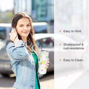 Vasos sublimables de 20 oz, de acero inoxidable, aislados al vacío, con tapa y pajita, paquete al por mayor para uso en exteriores, hogar y oficina. - Product Image 6