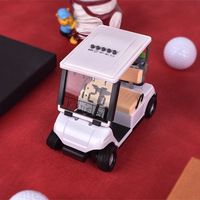 Cadeau thème golf Mini chariot de golf Affichage LCD Horloge et calendrier-Coffret cadeau de bureau pour golfeurs, modèles de voiturette de golf Décoration de bureau