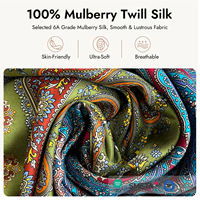 Écharpe en soie de mûrier 100% ourlée à la main, imprimé cachemire rétro, faible MOQ, OEM ODM, impression personnalisée à partir de votre image, châle en soie pour femme