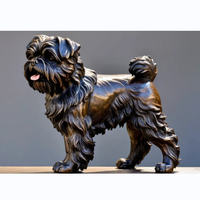 Statue de chien en bronze sur mesure, 100 % faite à la main, taille réelle, sculpture animale en moulage 3D