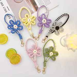 สายคล้องโทรศัพท์ลายดอกไม้ขนาด 18 ซม. ขายส่ง สายคล้องมือถือถักลายดอกไม้ 5 กลีบ พวงกุญแจหลากสีสไตล์โบฮีเมียน (อุปกรณ์เสริม OEM จำนวนมาก) - Product Image 4
